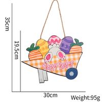 Easter Cartoon Style Cute Rabbit Flower Wood Outdoor Party Festival Hanging Ornaments sku image 6