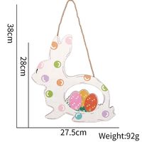 Easter Cartoon Style Cute Rabbit Flower Wood Outdoor Party Festival Hanging Ornaments sku image 8