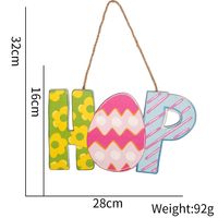 Easter Cartoon Style Cute Rabbit Flower Wood Outdoor Party Festival Hanging Ornaments sku image 3