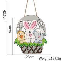 Easter Cartoon Style Cute Rabbit Flower Wood Outdoor Party Festival Hanging Ornaments sku image 5