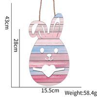 Easter Cartoon Style Cute Rabbit Flower Wood Outdoor Party Festival Hanging Ornaments sku image 1