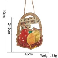 Easter Cartoon Style Cute Rabbit Flower Wood Outdoor Party Festival Hanging Ornaments sku image 2
