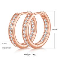 1 Pair Simple Style Shiny Circle GRA Certificate Inlay Sterling Silver Moissanite Rhodium Plated Earrings sku image 1