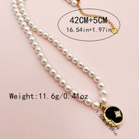 304 Stainless Steel Gold Plated Elegant Sweet Beaded Enamel Plating Round Pearl Zircon Necklace main image 2