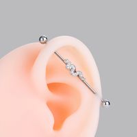 1 Piece Ear Cartilage Rings & Studs Vintage Style Cross Heart Shape Snake 316 Stainless Steel  Copper Plating Inlay Zircon main image 4