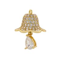 Elegant Simple Style Christmas Hat Bell Copper Plating Inlay Artificial Pearls Zircon 18k Gold Plated Charms main image 3