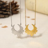 Wholesale French Style Commute Geometric Stainless Steel Titanium Steel Plating 18k Gold Plated Pendant Necklace main image 4