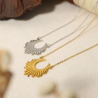Wholesale French Style Commute Geometric Stainless Steel Titanium Steel Plating 18k Gold Plated Pendant Necklace main image 1