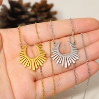 Wholesale French Style Commute Geometric Stainless Steel Titanium Steel Plating 18k Gold Plated Pendant Necklace main image 3