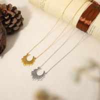 Wholesale French Style Commute Geometric Stainless Steel Titanium Steel Plating 18k Gold Plated Pendant Necklace main image 6