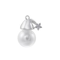 Elegant Simple Style Christmas Hat Bell Copper Plating Inlay Artificial Pearls Zircon 18k Gold Plated Charms sku image 2