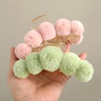 Cute Solid Color Plush Hair Claws main image 5