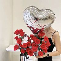 Wedding Season Valentine's Day Cartoon Style Sweet Heart Shape Aluminum Film Indoor Party Balloons sku image 12