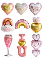 Wedding Season Valentine's Day Cartoon Style Sweet Heart Shape Aluminum Film Indoor Party Balloons main image 2