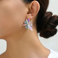 1 Pair Glam Geometric Wings Plating Inlay Alloy Zinc Alloy Glass Ear Studs main image 8
