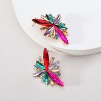 1 Pair Glam Geometric Wings Plating Inlay Alloy Zinc Alloy Glass Ear Studs main image 10