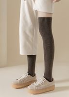 Unisex Basic Solid Color Polyester Jacquard Over The Knee Socks A Pair main image 3