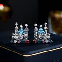 Vintage Style Heart Shape Alloy Plating Artificial Rhinestones Women's Earrings 1 Pair sku image 46