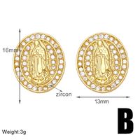 1 Pair Vintage Style Simple Style Geometric Plating Inlay Copper Zircon 18k Gold Plated Ear Studs sku image 2