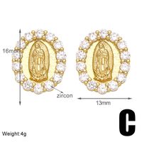 1 Pair Vintage Style Simple Style Geometric Plating Inlay Copper Zircon 18k Gold Plated Ear Studs sku image 3