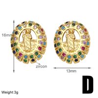 1 Pair Vintage Style Simple Style Geometric Plating Inlay Copper Zircon 18k Gold Plated Ear Studs sku image 4