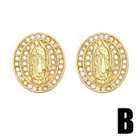 1 Pair Vintage Style Simple Style Geometric Plating Inlay Copper Zircon 18k Gold Plated Ear Studs main image 3