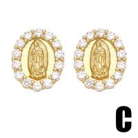 1 Pair Vintage Style Simple Style Geometric Plating Inlay Copper Zircon 18k Gold Plated Ear Studs main image 2