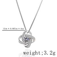 Elegant Luxurious Solid Color Sterling Silver Inlay Zircon Silver Plated Pendant Necklace sku image 1