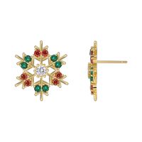 1 Pair Elegant Streetwear Snowflake Plating Inlay Copper Zircon 18k Gold Plated Ear Studs main image 6