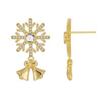1 Pair Elegant Streetwear Snowflake Plating Inlay Copper Zircon 18k Gold Plated Ear Studs main image 2
