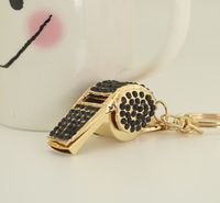 Korean  Creative Craft Small Gifts Diamond-studded Whistle Keychain main image 7