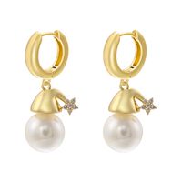 1 Pair Casual Elegant Christmas Christmas Hat Christmas Tree Santa Claus Enamel Plating Inlay Copper Zircon 18k Gold Plated Drop Earrings sku image 3