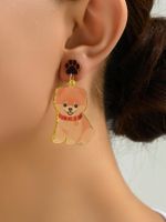 1 Pair Cute Dog Arylic Drop Earrings main image 9