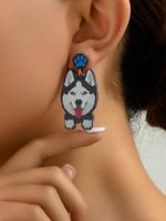 1 Pair Cute Dog Arylic Drop Earrings main image 4