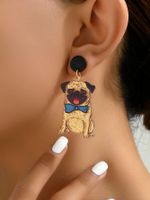 1 Pair Cute Dog Arylic Drop Earrings main image 3