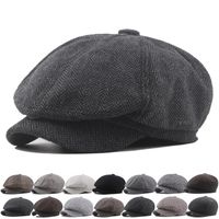 Men's Vintage Style British Style Argyle Curved Eaves Beret Hat main image 6