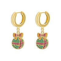 1 Pair Casual Elegant Christmas Christmas Hat Christmas Tree Santa Claus Enamel Plating Inlay Copper Zircon 18k Gold Plated Drop Earrings sku image 7