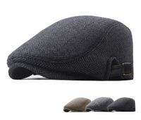 Men's Retro British Style Stripe Curved Eaves Beret Hat main image 1