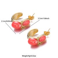 1 Pair Simple Style Commute Round Plating Inlay Stainless Steel Natural Stone 18k Gold Plated Ear Studs sku image 3