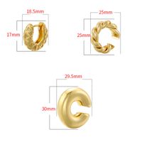 1 Pair Retro Simple Style C Shape Plating Copper 18k Gold Plated Earrings main image 2