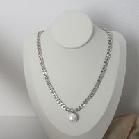 Wholesale Simple Style Streetwear Geometric Artificial Pearl Titanium Steel Necklace main image 4