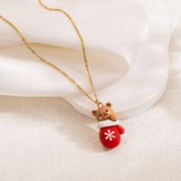 Cute Sweet Cartoon Character Stainless Steel Plating 18k Gold Plated Pendant Necklace main image 5