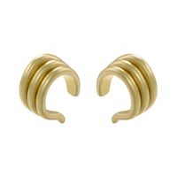 1 Pair Retro Simple Style C Shape Plating Copper 18k Gold Plated Earrings sku image 1