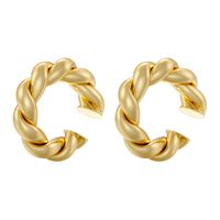 1 Pair Retro Simple Style C Shape Plating Copper 18k Gold Plated Earrings sku image 11