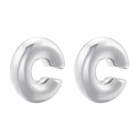 1 Pair Retro Simple Style C Shape Plating Copper 18k Gold Plated Earrings sku image 14