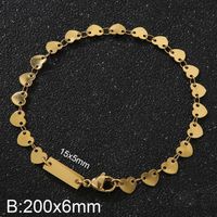 Titanium Steel 18K Gold Plated Simple Style Classic Style Plating Chain Solid Color Bracelets Necklace sku image 1