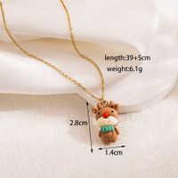 Cute Sweet Cartoon Character Stainless Steel Plating 18k Gold Plated Pendant Necklace sku image 4