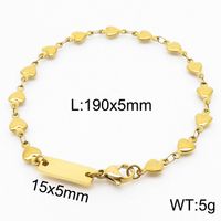 Titanium Steel 18K Gold Plated Simple Style Classic Style Plating Chain Solid Color Bracelets Necklace sku image 3