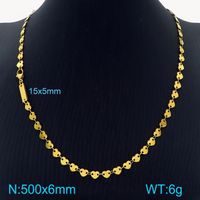 Titanium Steel 18K Gold Plated Simple Style Classic Style Plating Chain Solid Color Bracelets Necklace sku image 7