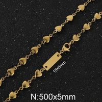 Titanium Steel 18K Gold Plated Simple Style Classic Style Plating Chain Solid Color Bracelets Necklace sku image 8
